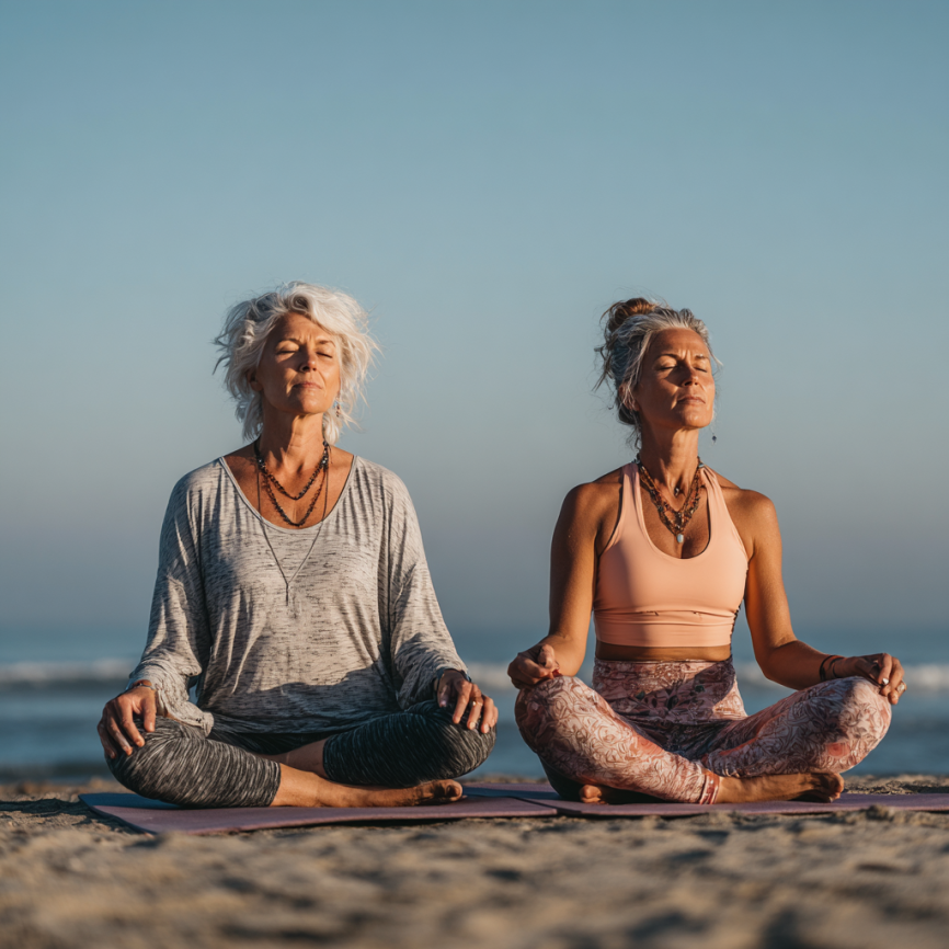 Група хора правят йога